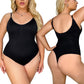 Plus-size thong, seamless body-shaping garment, halter top, abdominal cinching corset, and body-shaping jumpsuit